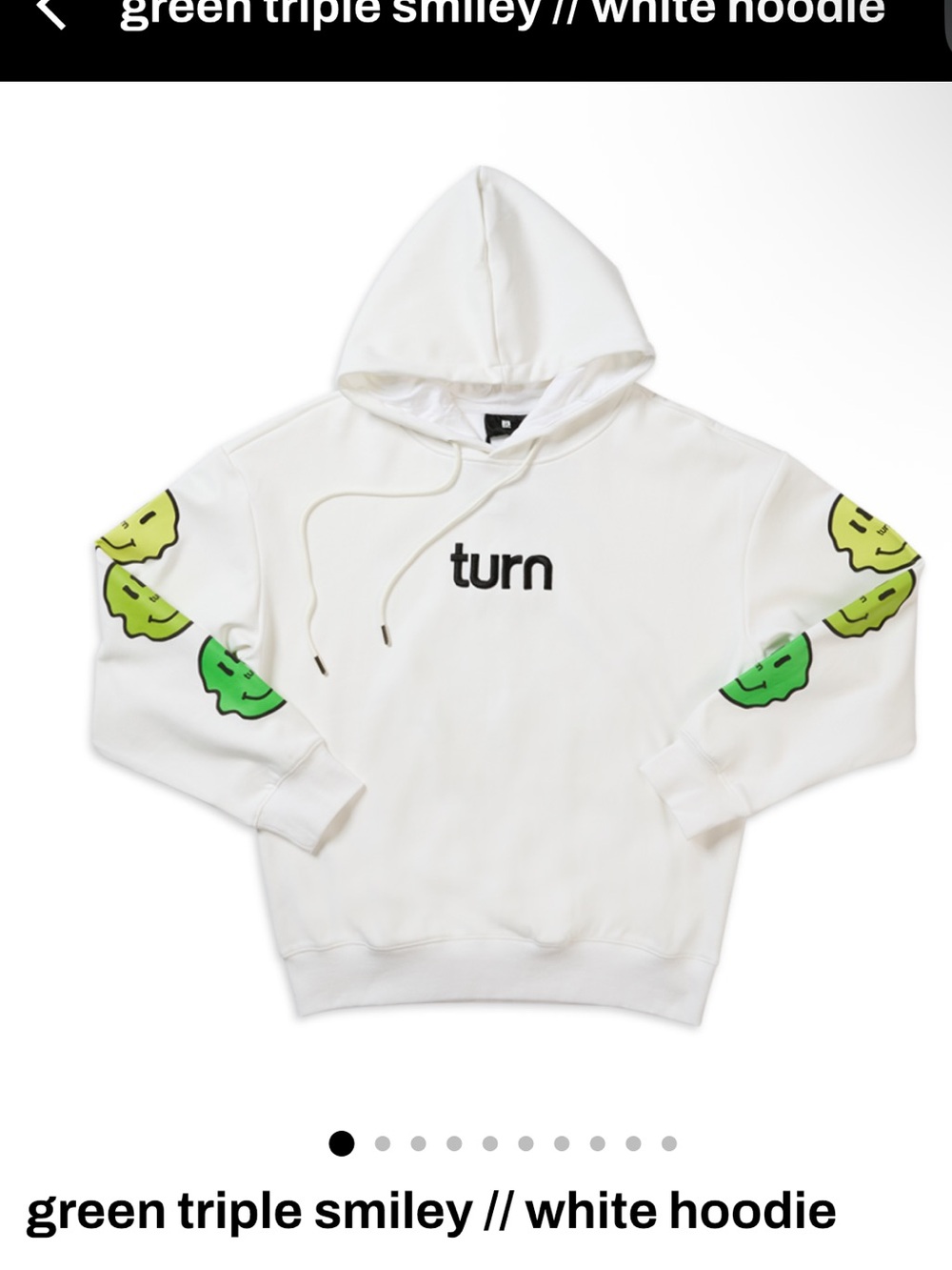 Turn apparel green triple smiley hoodie size XL